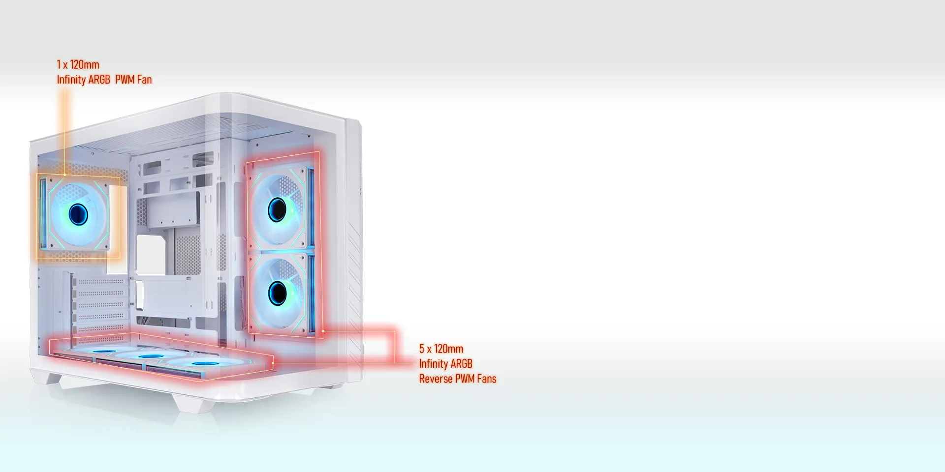 Thermaltake Vision 330 CR ARGB Snow Mid Tower Computer Case