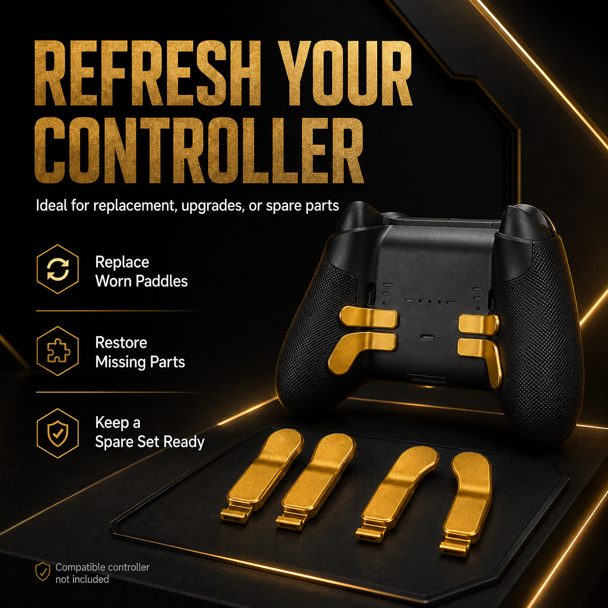 gold replacement paddles, xbox elite spare paddles