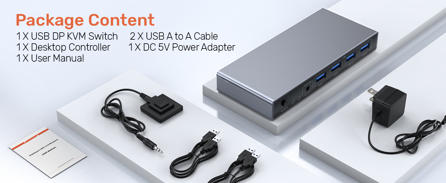 DP USB 3.0 A Video KVM Switch - Efficiently Manage Multiple Devices