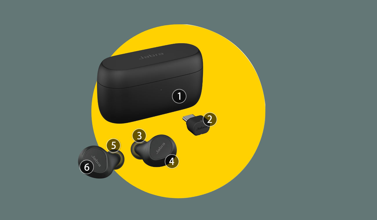 Jabra Evolve2 USB Type A UC True Wireless in-Ear Bluetooth ANC Earbuds