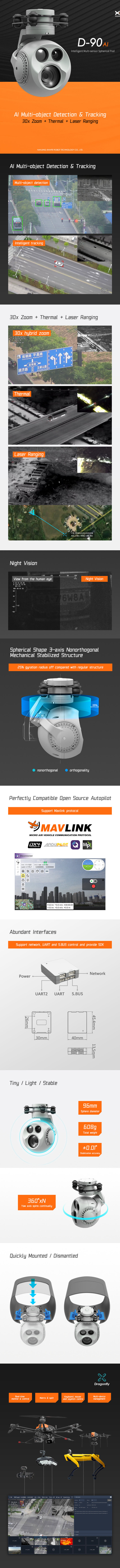 XF Robot-D-90AI Intelligent Multi-Sensor Spherical Pod