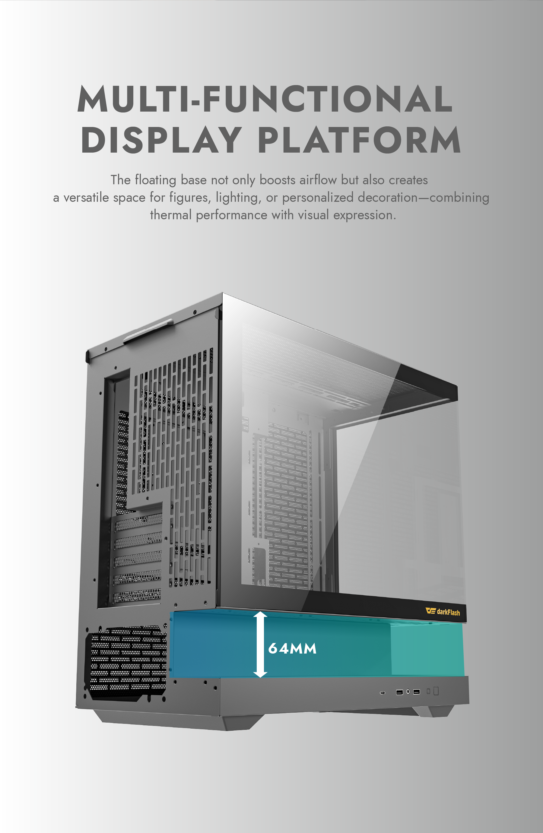 DarkFlash FLOATRON F1 M-ATX PC Case, BLACK