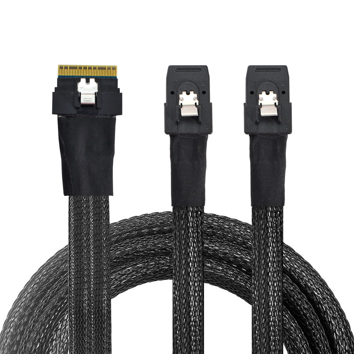 SFF-8654 to Dual SFF-8087 cable