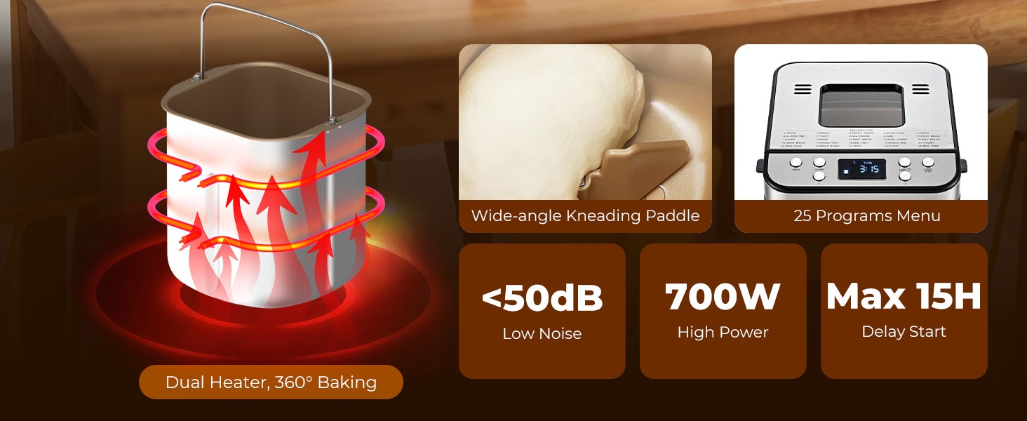 Rosewill 25-in-1 Automatic Bread Maker Machine