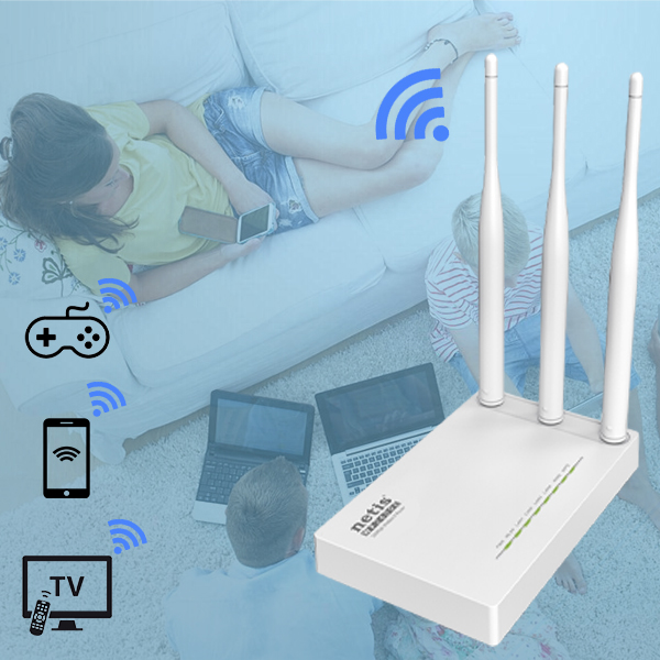 Netis WF2409E 300Mbps High-Speed Wireless N Router | Smart 3 x 5dBi High Gain Antennas