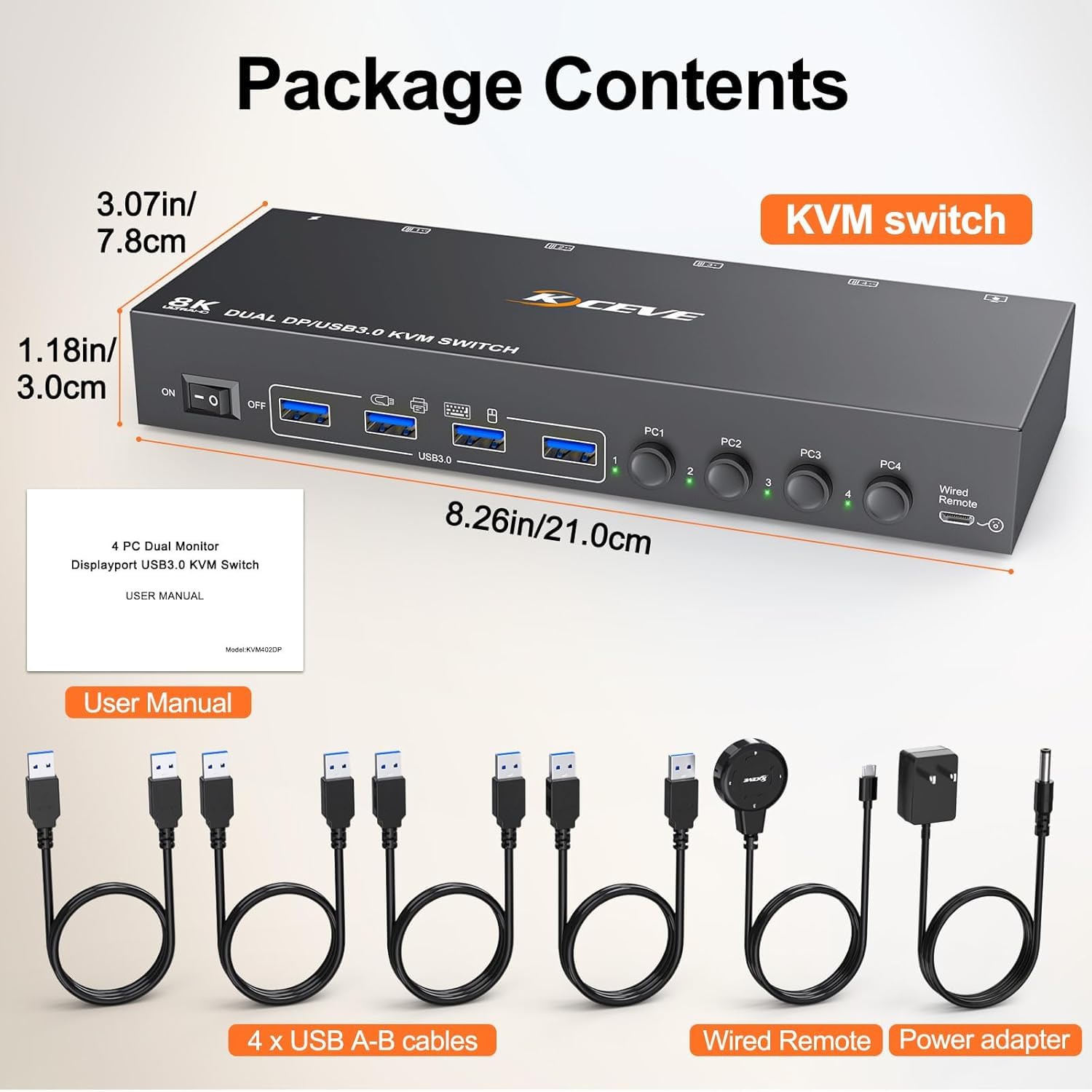 Support 2 switcing ways, physical button control and wired control