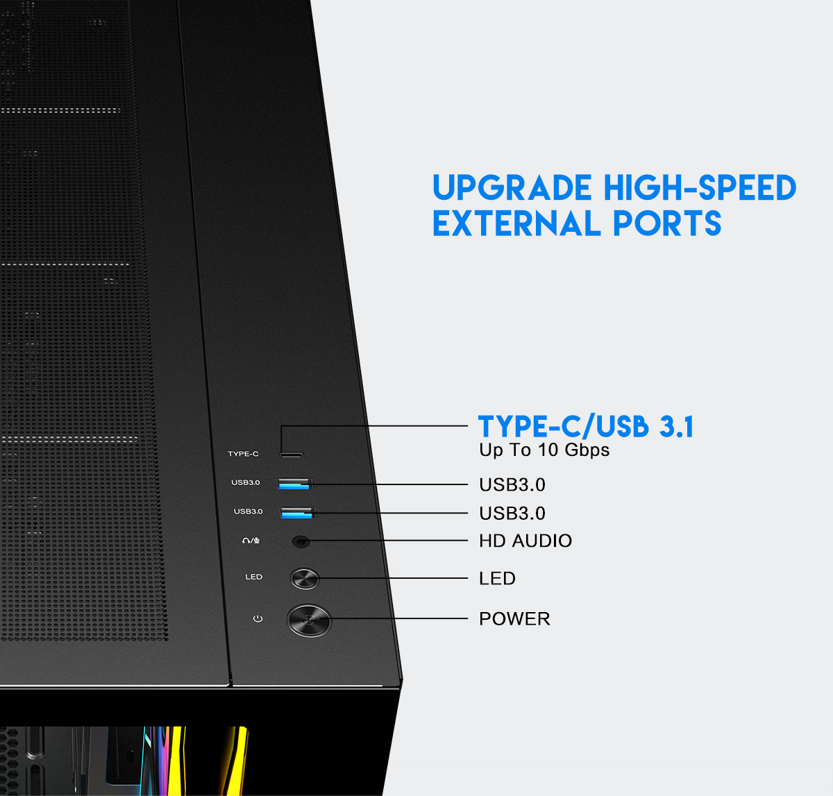 DIYPC ARGB-N3-PRO Black Tempered Glass ATX Gaming Computer Case