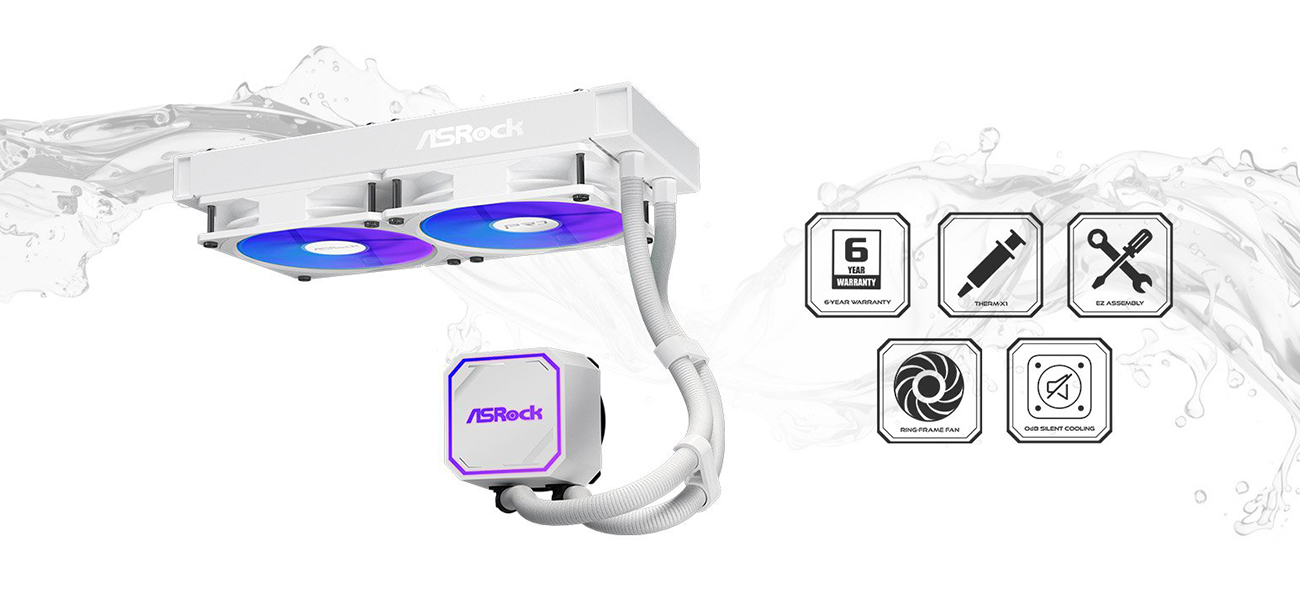 ASRock Pro White 240 ARGB AIO Liquid Cooler