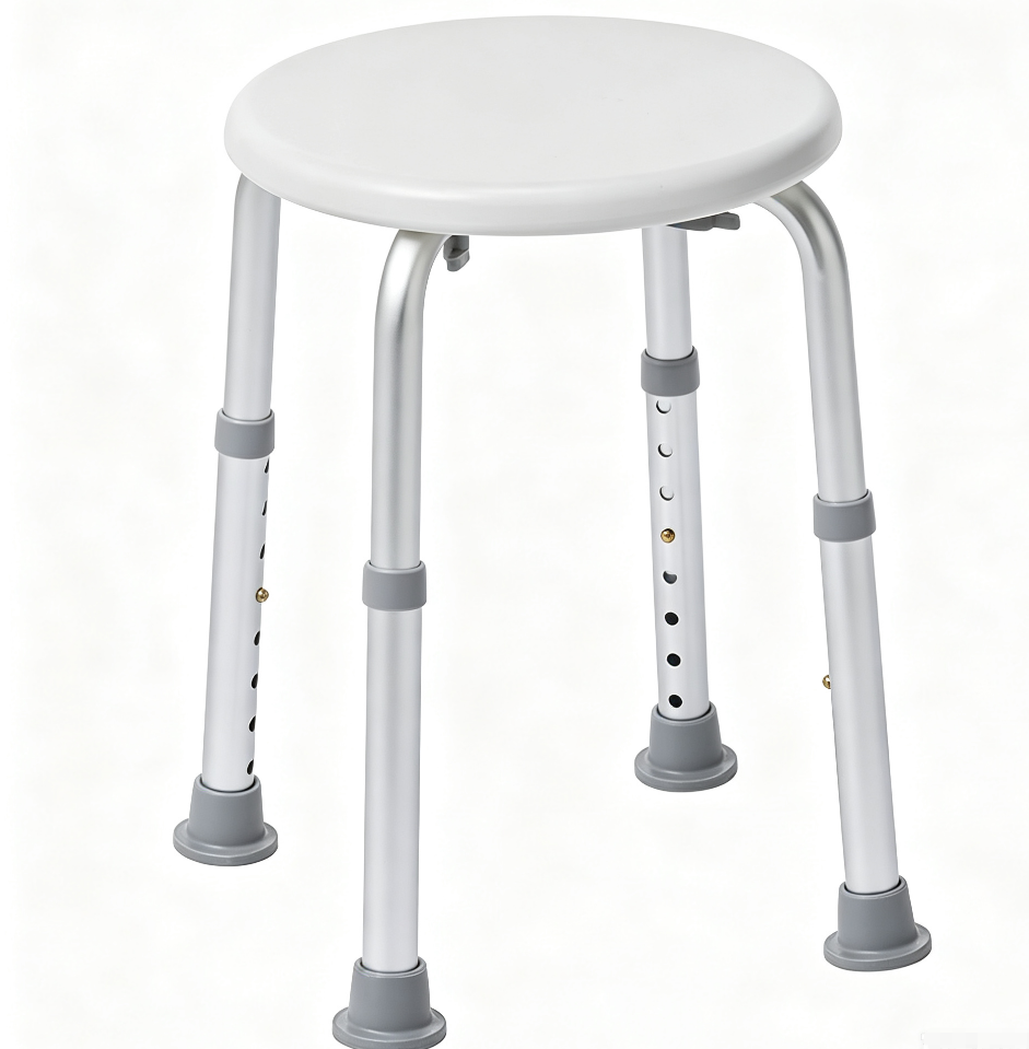 adjustable round shower stool, aluminum bath seat, non slip shower chair for seniors
