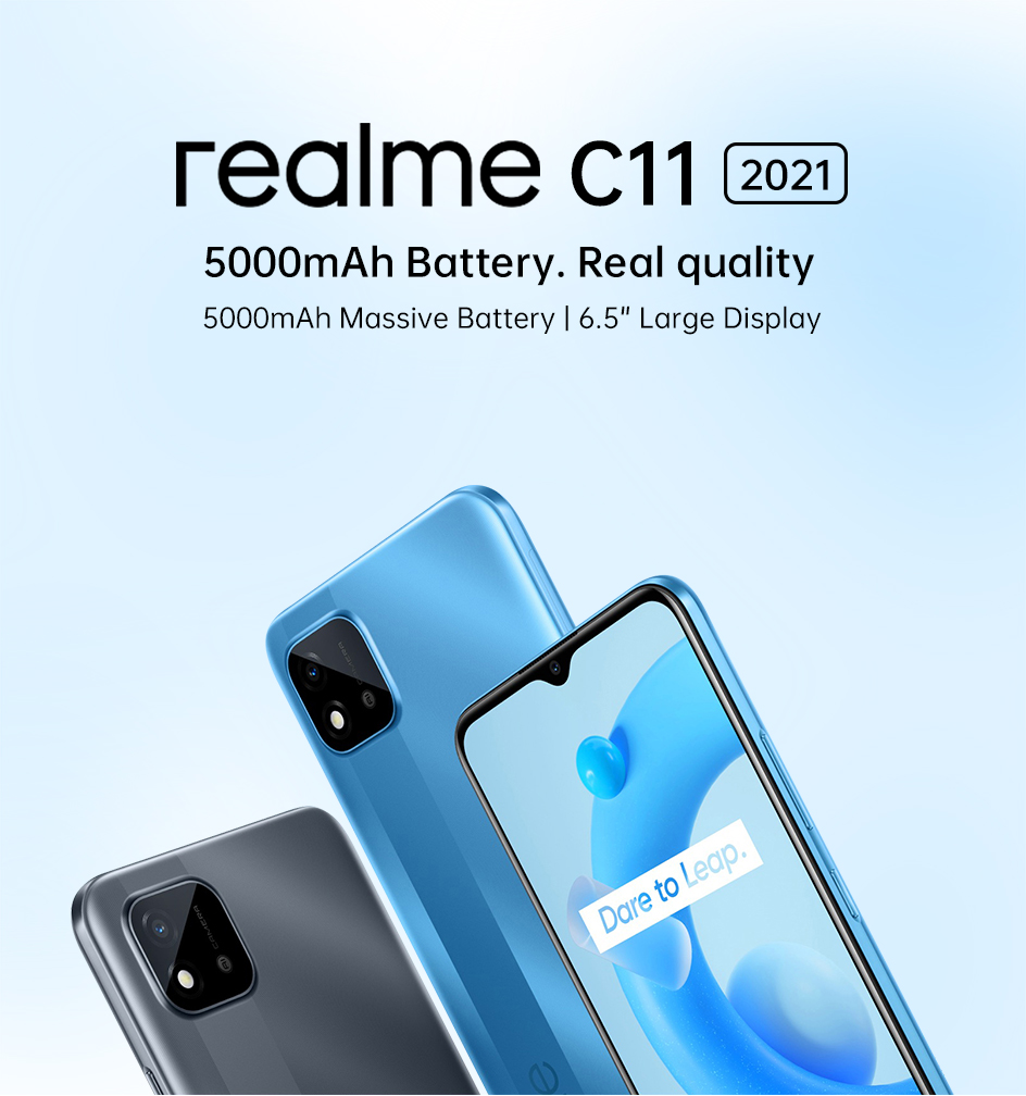Realme C11 (2021) Dual-SIM 64GB ROM + 4GB RAM (GSM only | No CDMA) Factory  Unlocked 4G/LTE SmartPhone (Cool Blue) - International Version