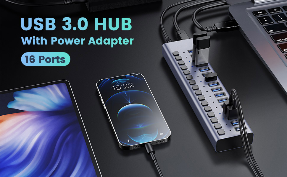 16 Ports 90W USB 3.0 Data Port