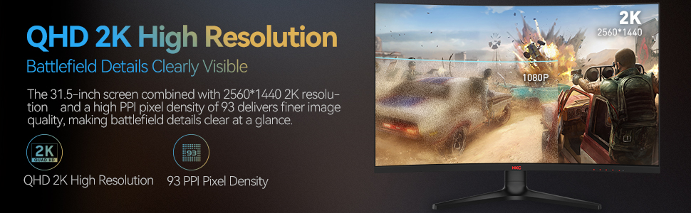 HKC CG321QKS Curved Gaming Computer Monitor