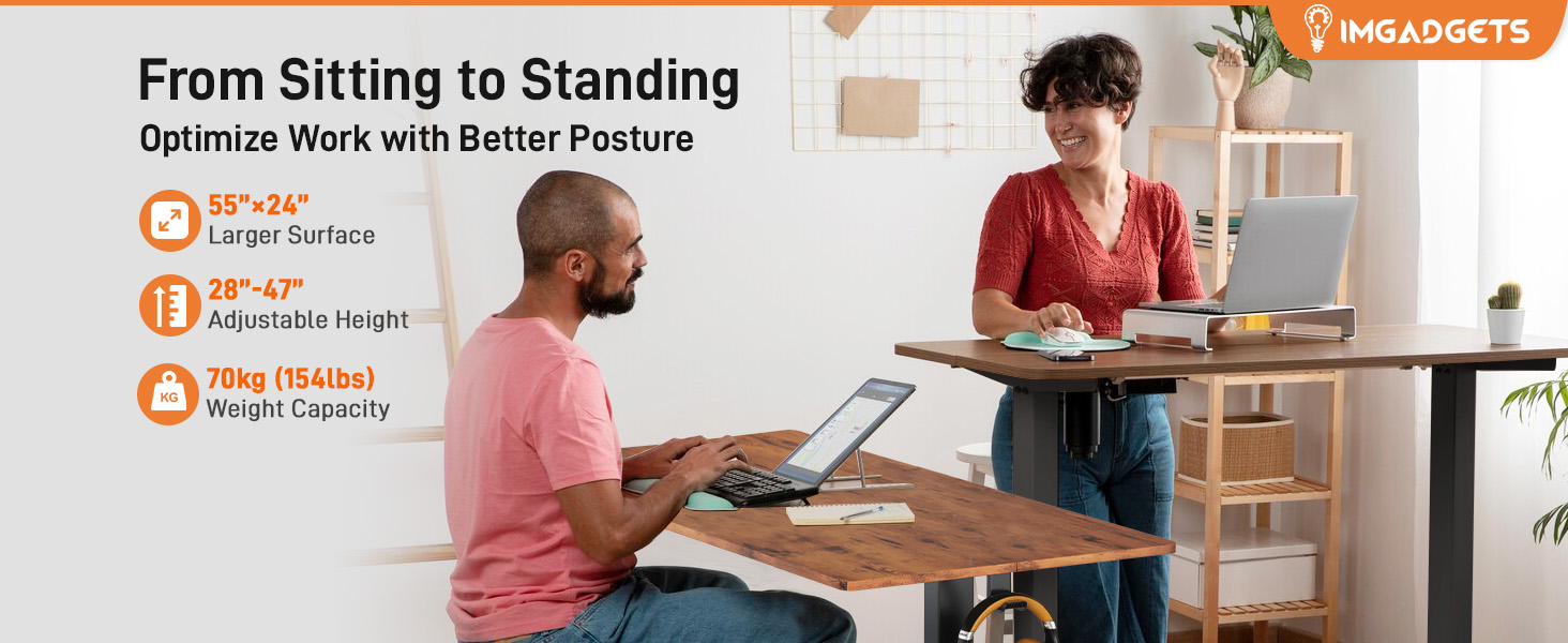 Adjustable Desk Electric 55"