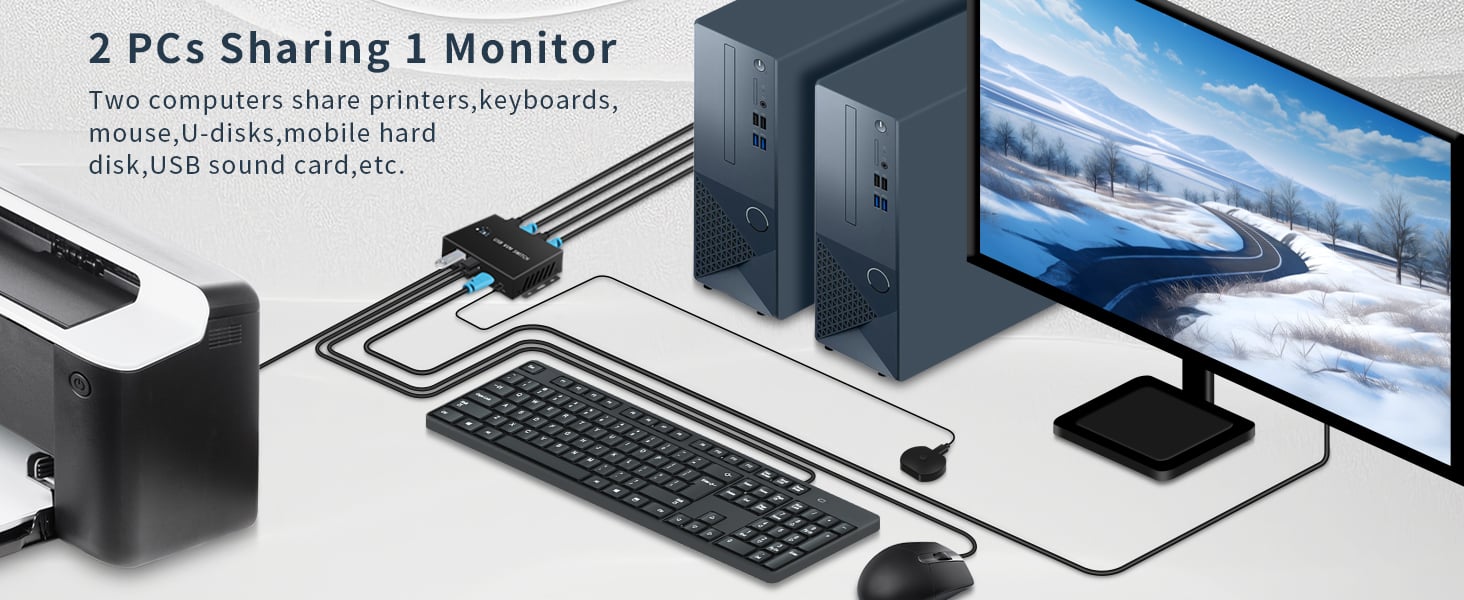 kvm switches can reach 4K@60HZ clarity and supports USB 3.0 and the following devices such as hard d