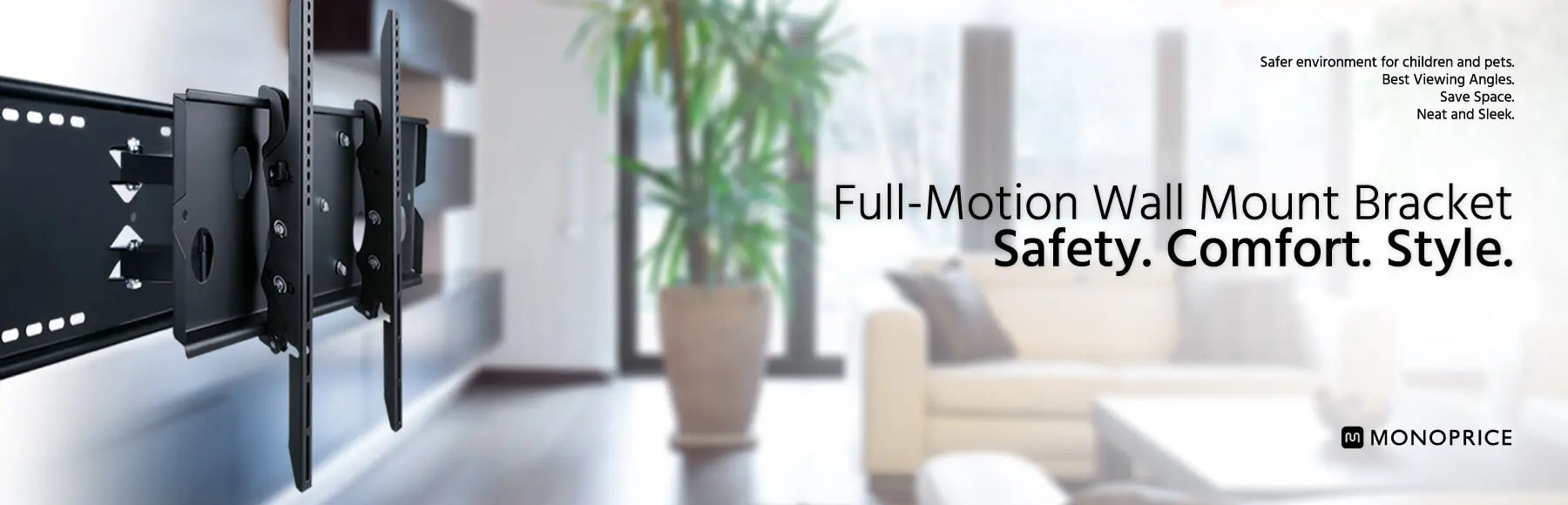 Full-Motion Articulating TV Wall Mount Bracket for TVs 32in to 60in, Max Weight 175 lbs, Extension R