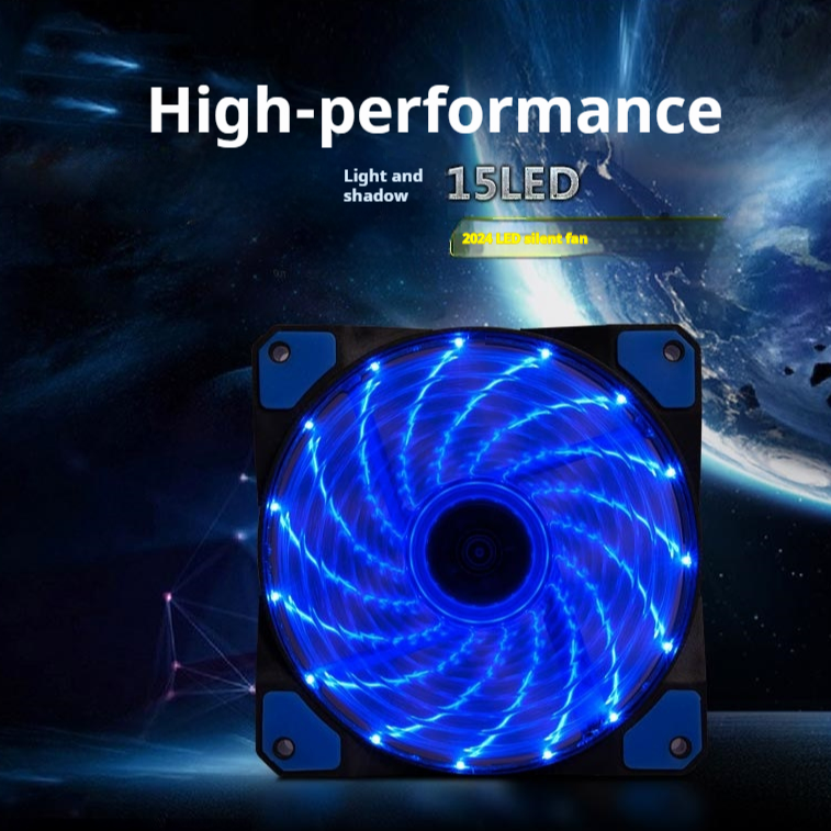 thumbnail image 2 of Galaxy 120mm Blue LED Case Fan 2-Pack - 3/4 Pin Compatible, Clear Housing, 12V 2 of 4