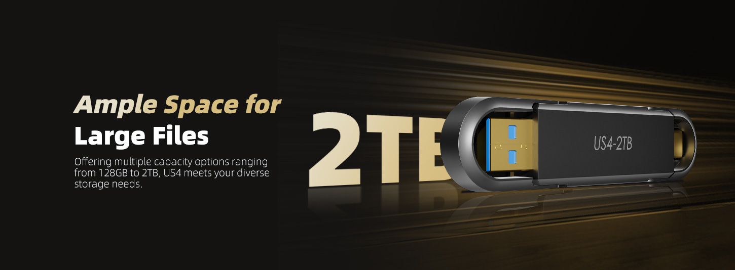 Offering multiple capacity options ranging from 128GB to 2TB, US4 meets your diverse storage needs.