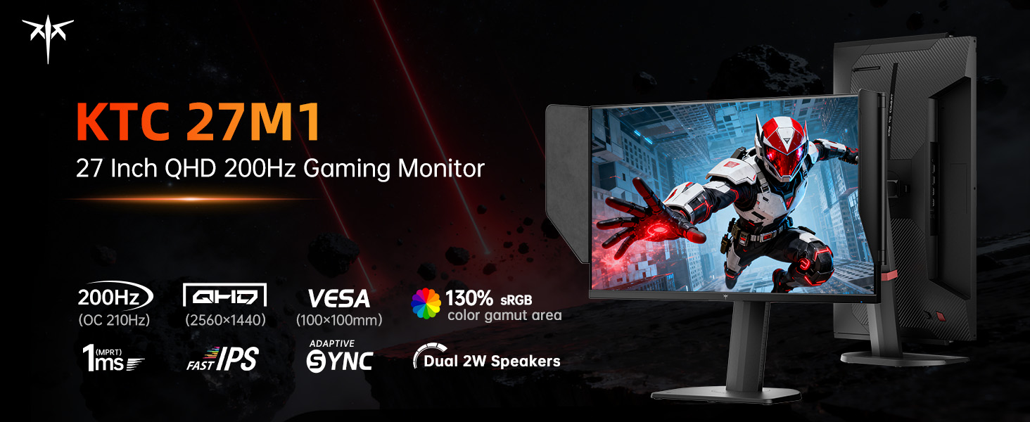 KTC 27M1 27 Inch QHD 200Hz Gaming Monitor