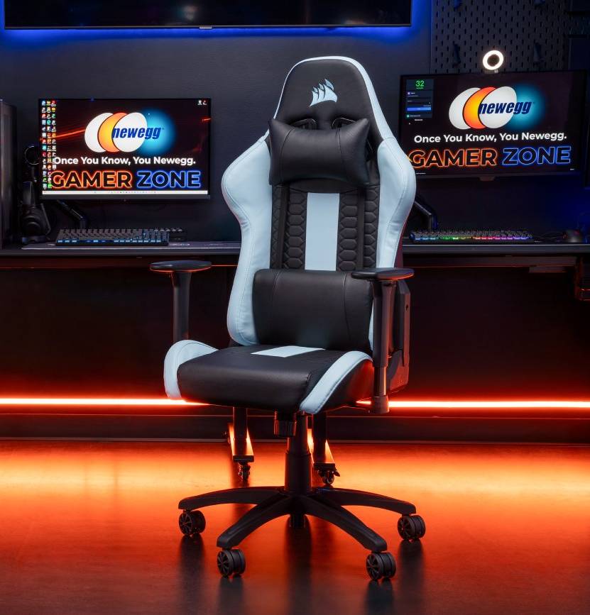 Corsair TC100 Relaxed Gaming Chair (Black Blue Leatherette)