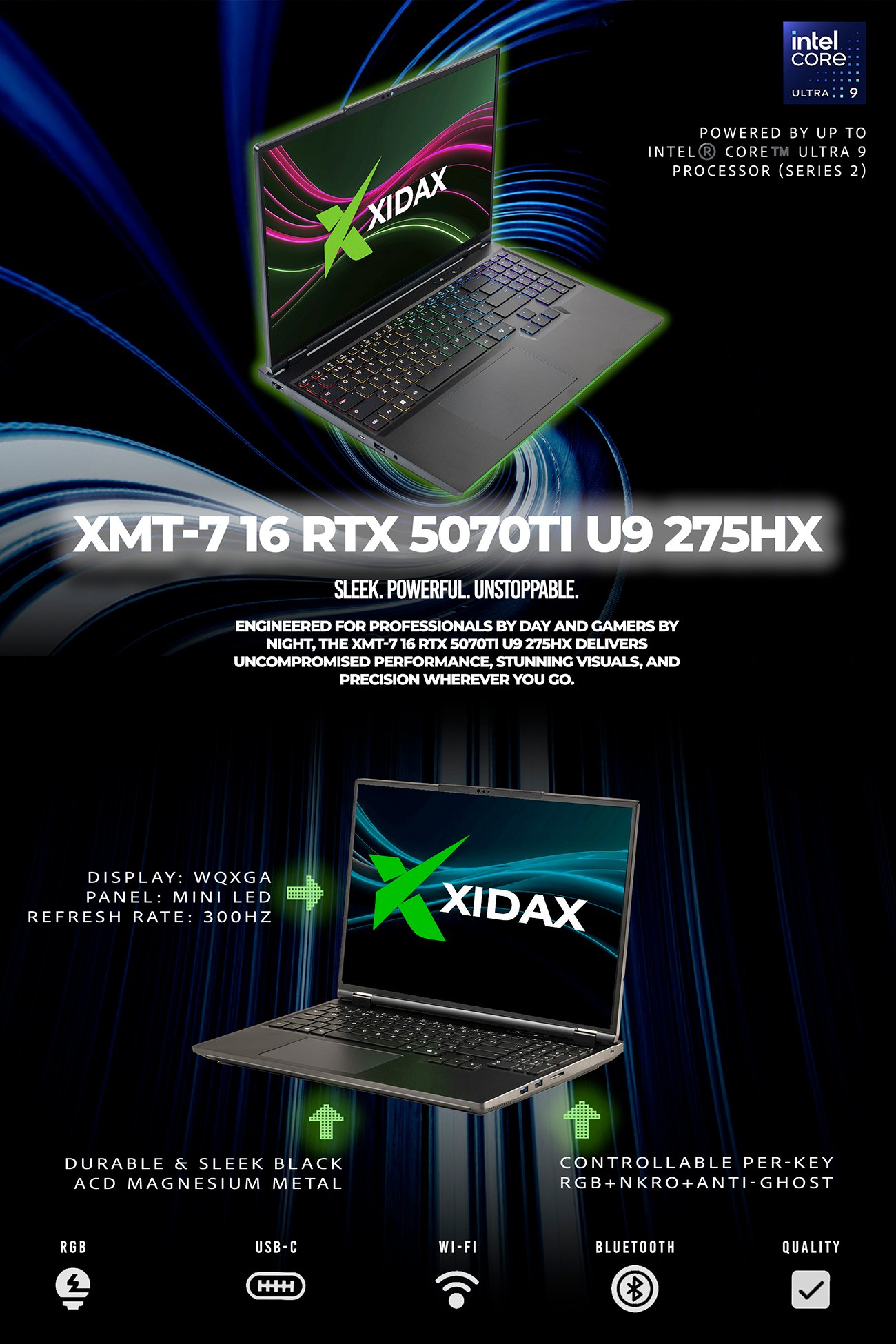 XIDAX XMT-7 16 RTX 5070TI U9 275HX Gaming Laptop