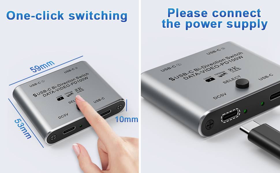 USB C switch features: