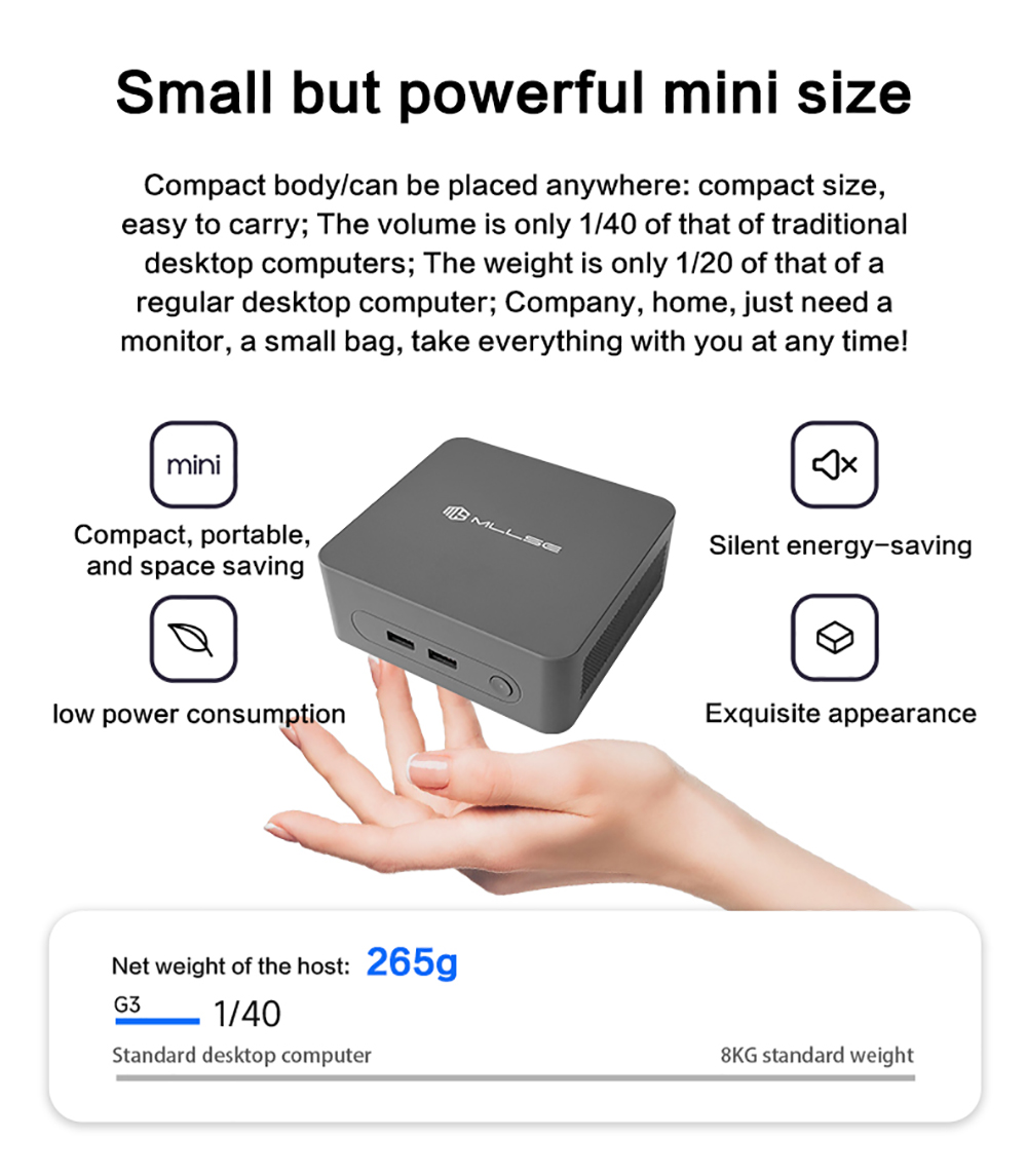 MLLSE G3 Mini PC Mini Desktop Computer with Intel Alder Lake N100 Quad ...