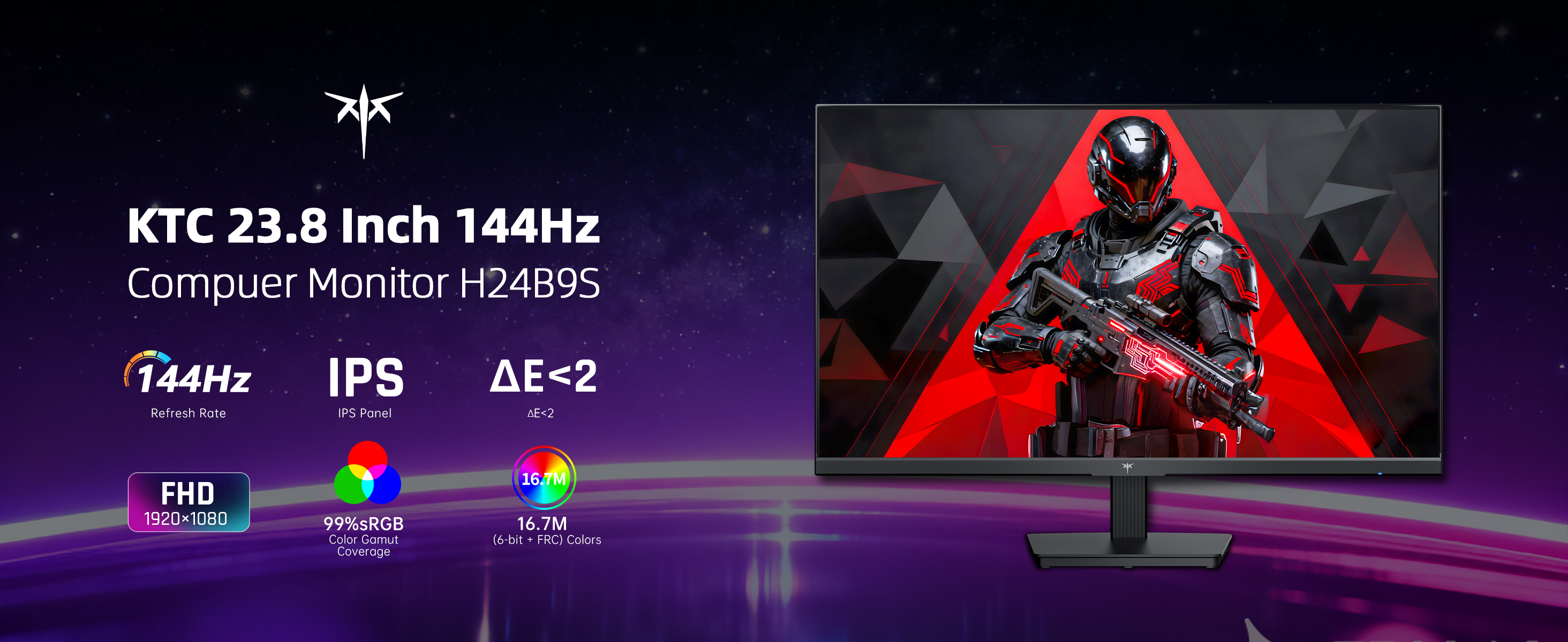 KTC 23.8 Inch 144Hz Compuer Monitor H24B9S
