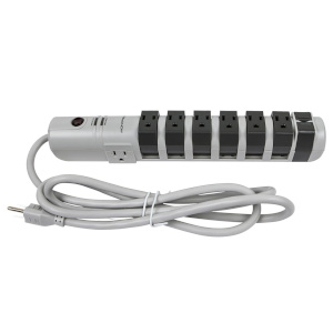 8-Outlet Rotating Surge Protector Power Strip - 2160 Joules, Clamping Voltage 330V LN, 400V L-G, 40
