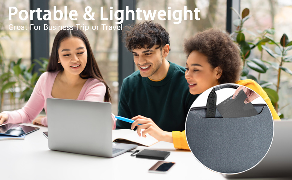 Portable&Lightweight This external disk drive is very slim and lightweight and the embedded data cab