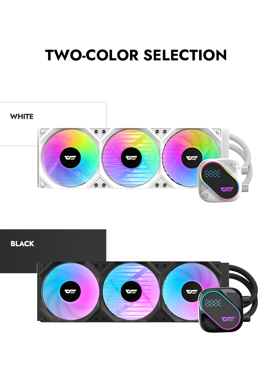 darkFlash EXPLORE DO360 360mm AIO Liquid CPU Cooler Segment LCD Display 5V ARGB Lighting Coppe