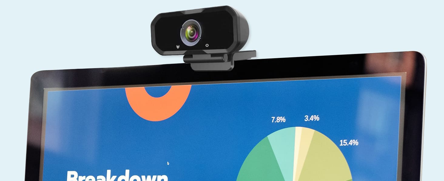 Webcam 1080p HD Computer Switch 2 Camera - Microphone Laptop USB PC Webcam with Tripod Stand, 110°