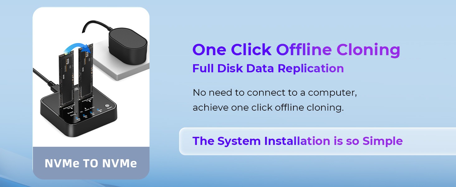 Rosewill RS-N2-CLE M.2 NVMe Cloner + Eraser