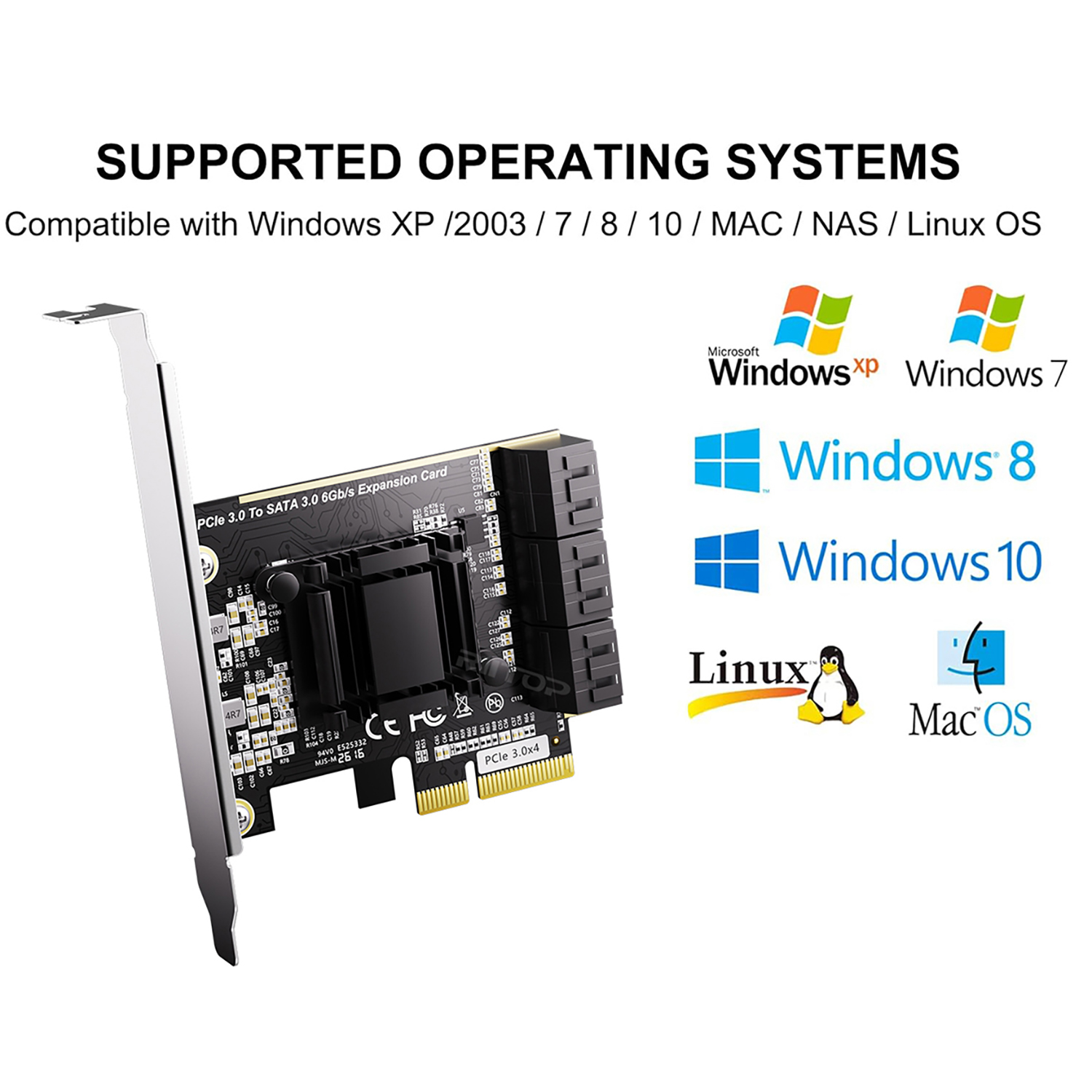 6 port sata adapter card pcie 4x