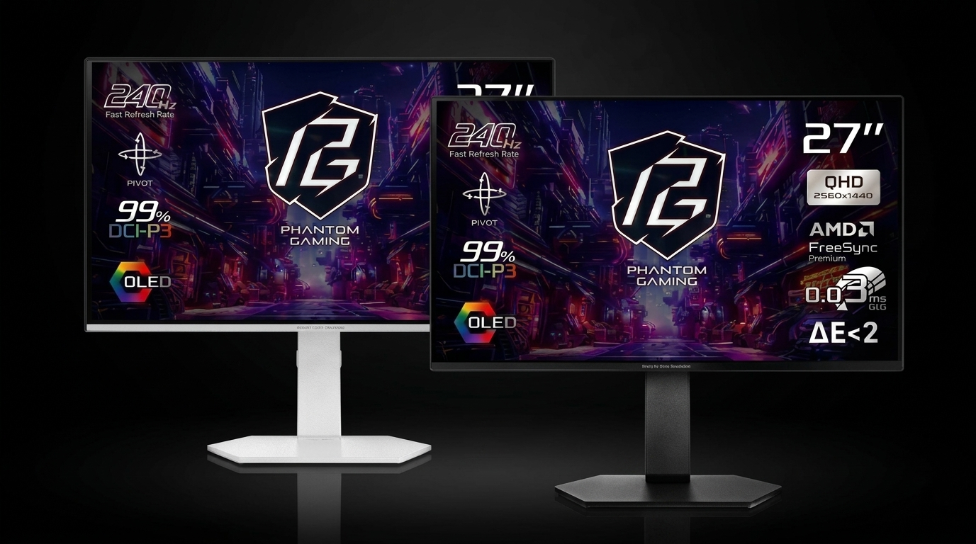 ASRock Phantom Gaming PGO27QSA or PGO27QSA-W Gaming Computer Monitor