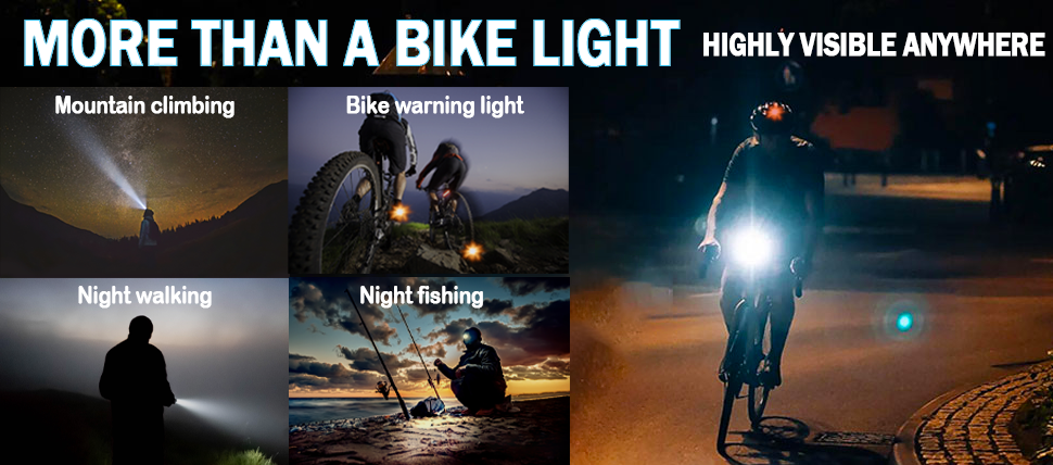 Solar Powered Led Bicycle Front Headlight with Horn, USB Rechargeable Waterproof Bike Light