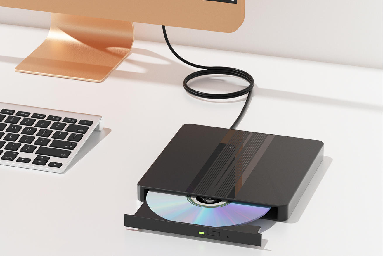 External CD/DVD Drive for Laptop, USB 3.0 Type C Portable CD DVD Disc Drive Reader Burner Player for