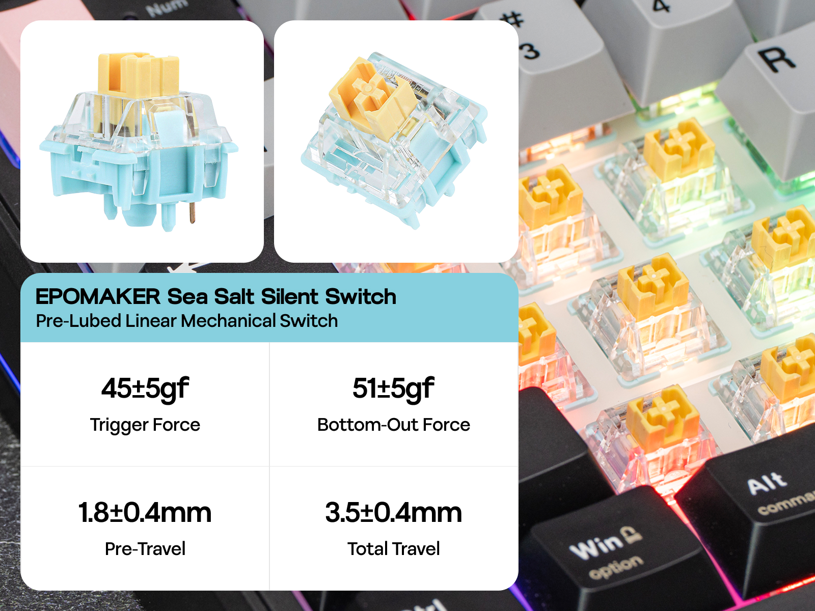 EPOMAKER TH99 PRO Sea Salt Silent Switch