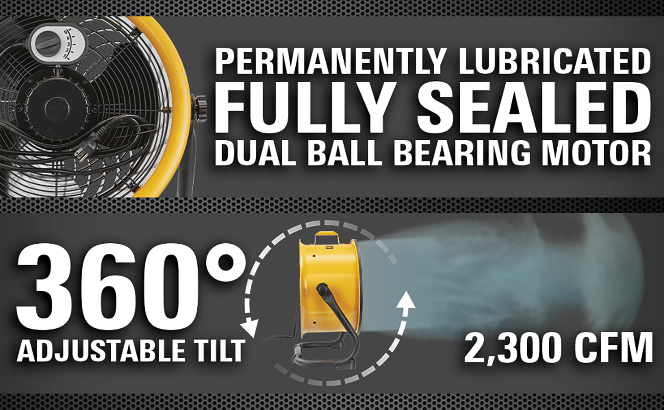 CAT 14-inch High-Velocity Drum Fan - Yellow
