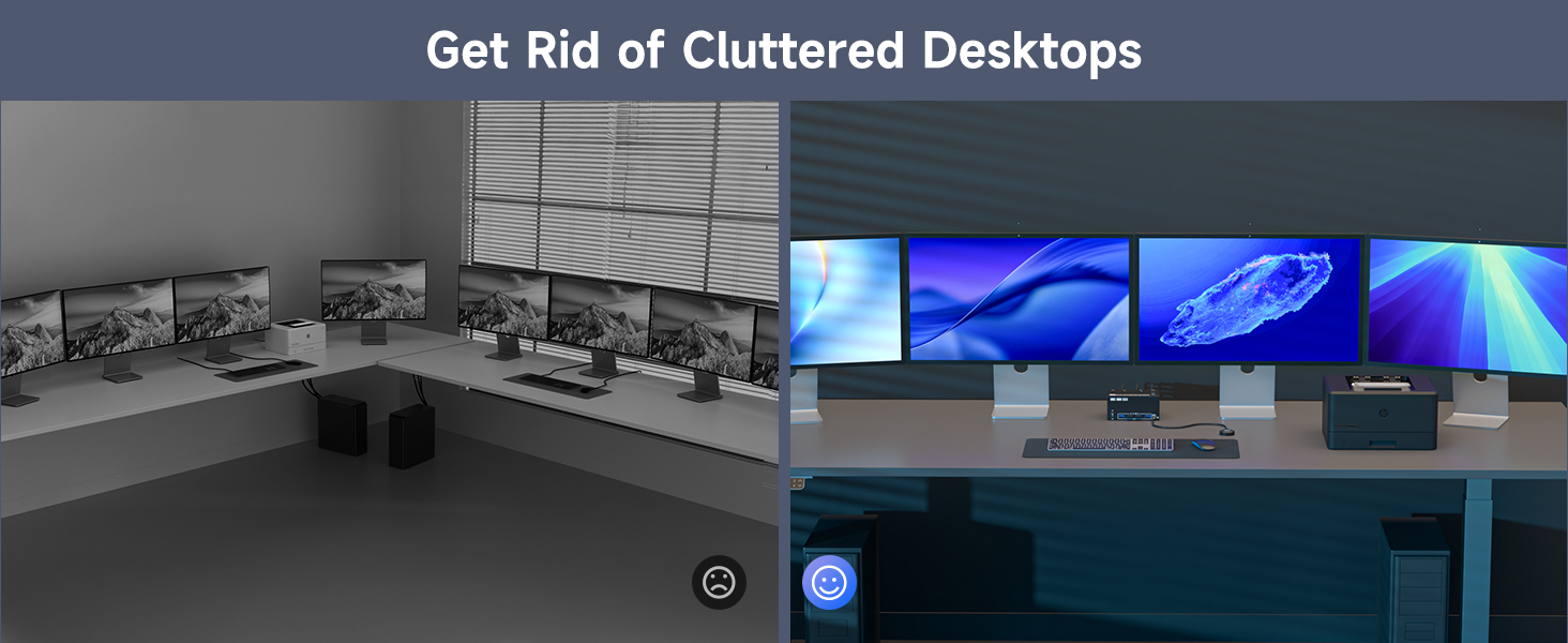 2 HD-MI + 2 DP Quad Monitor KVM Switch 4 Monitors 2 Computers 2K144Hz/4K@120Hz,4 Monitors KVM Switch