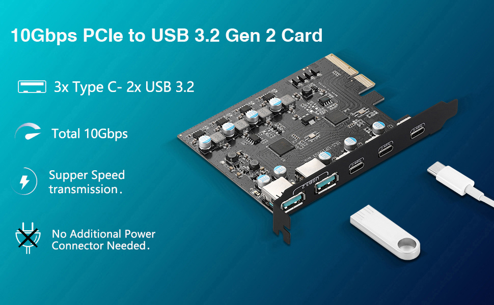 10Gbps PCI-E to USB 3.2/3.1 Gen 2