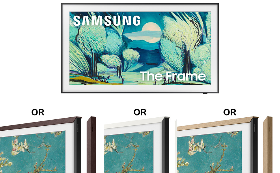 Samsung The Frame TV with The Frame Bezel and Amber Screen Cleaner