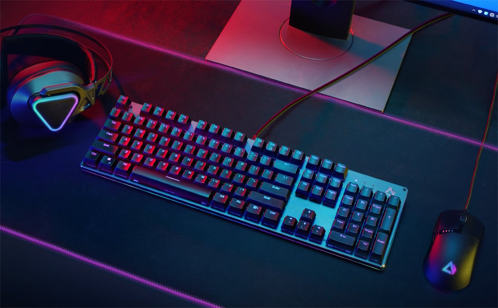 AUKEY Mechanical Gaming Keyboard with Customizable RGB Backlight & Tactile  Blue Switches, 108-Key Anti-Ghosting Wired Keyboard 18 Lighting Effects &  12 Multimedia Keys for PC and Laptop - Pink KM-G15 