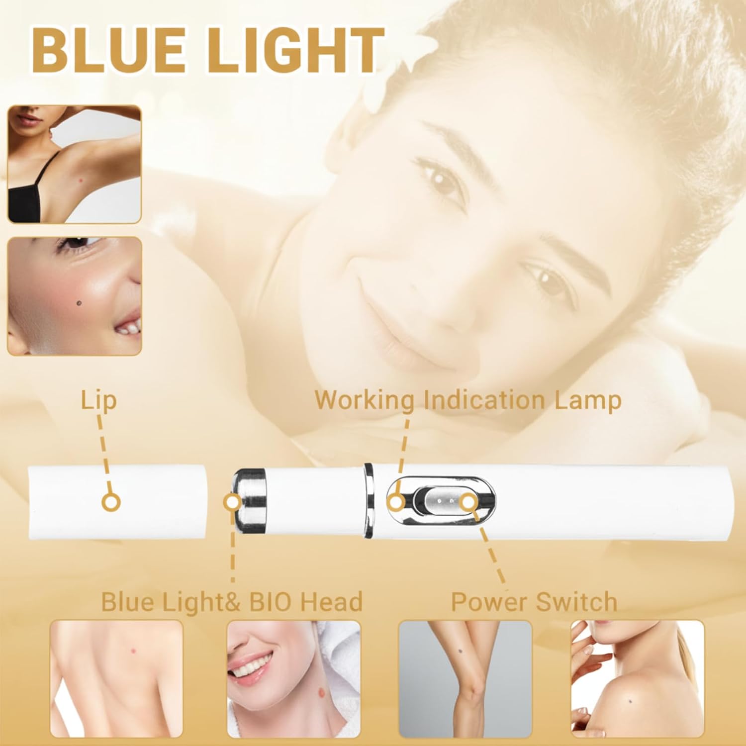 Suitable for the face, legs, underarms, neck, back, and other areas.
