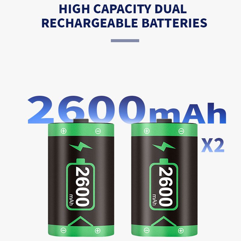 2pcs 2600mAh rechargeable battery