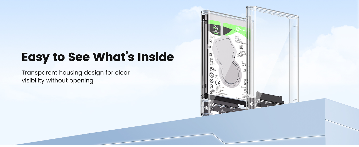 ORICO 2.5'' External Hard Drive Enclosure USB 3.0 to SATA III Tool-Free