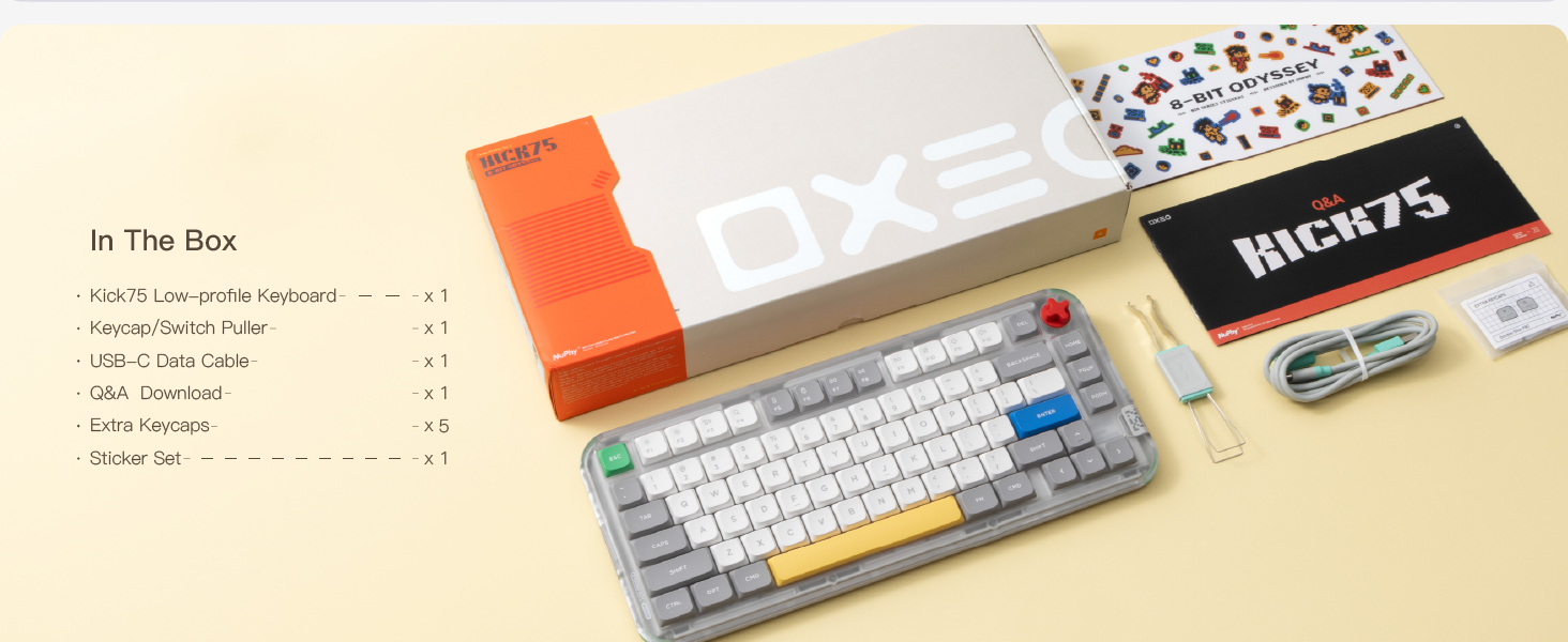 NuPhy Kick75 80 Keys 75% Low-Profile Hot-Swap Wireless Mechanical Keyboard
