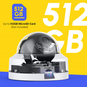 Supports up to 512 GB TF Card or 24/7 Record