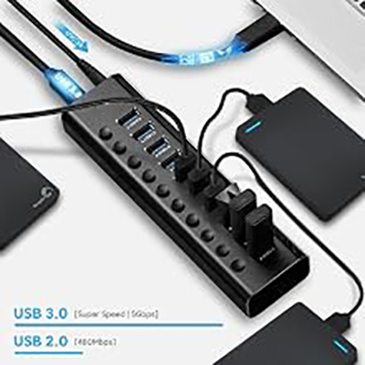 10 Port Powered USB 3.0 Hub.