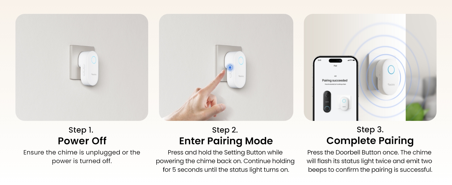 Simple step installation: Plug - Pair - Customize - Test.