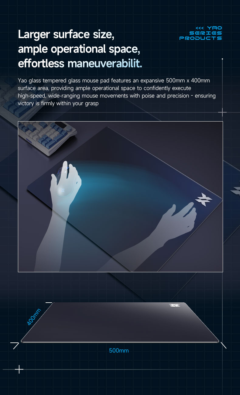 tempered glass Gaming Mouse Pad&Professional Large Mouse Mat &DIY
